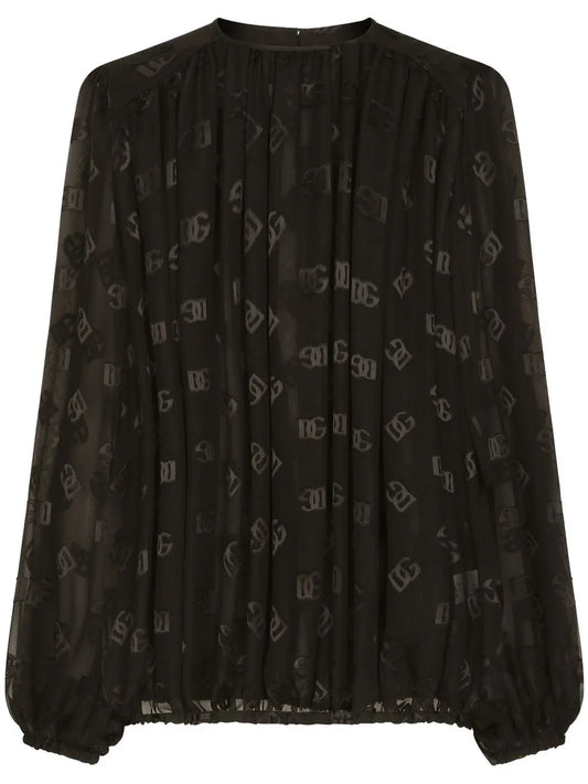 Dg-Logo Satin Blouse