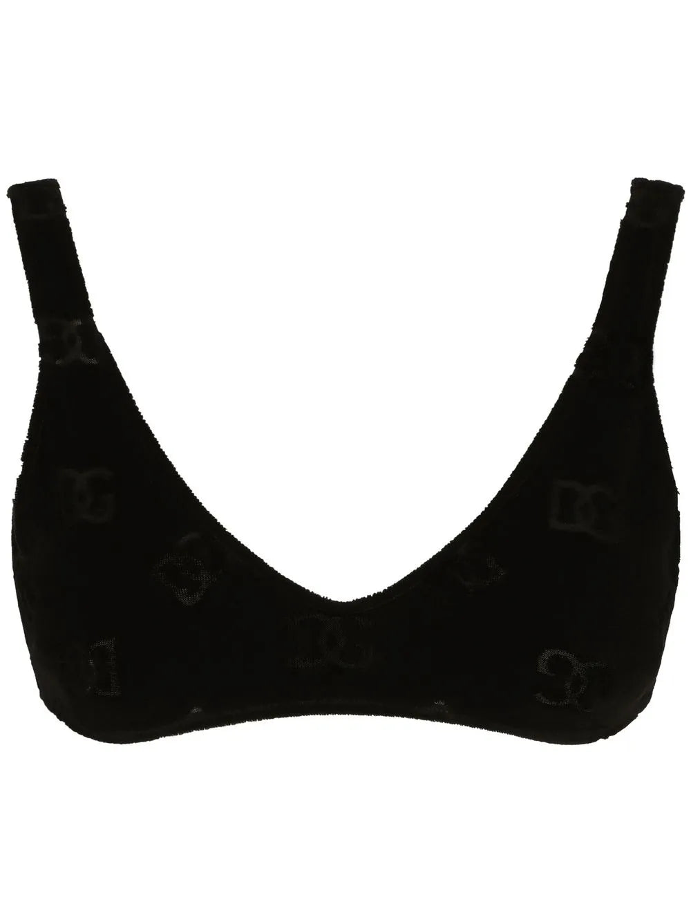 Dg-Logo Flocked Bralette Top