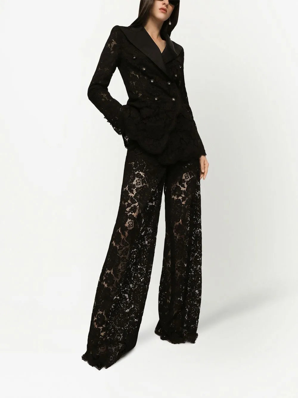 Floral Lace Tailored Trousers