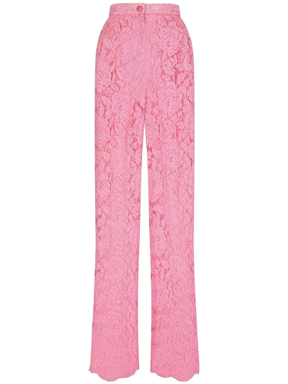 Floral-Lace Flared Trousers
