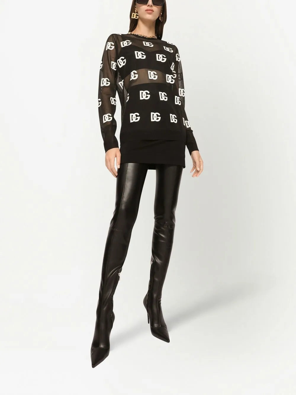 Dg-Logo Semi-Sheer Jumper