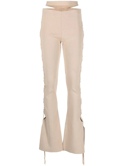 Cut-Out Detail Bootcut Trousers