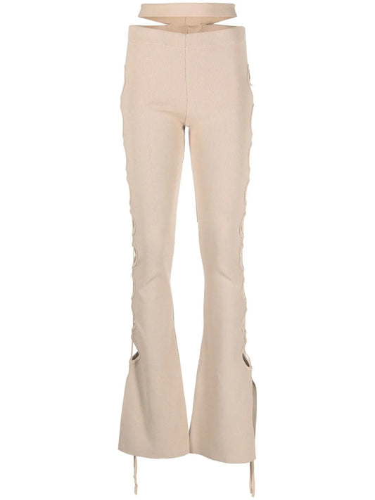 Cut-Out Detail Bootcut Trousers