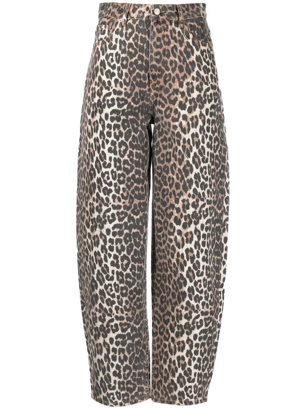 Leopard-Print Tapered Jeans