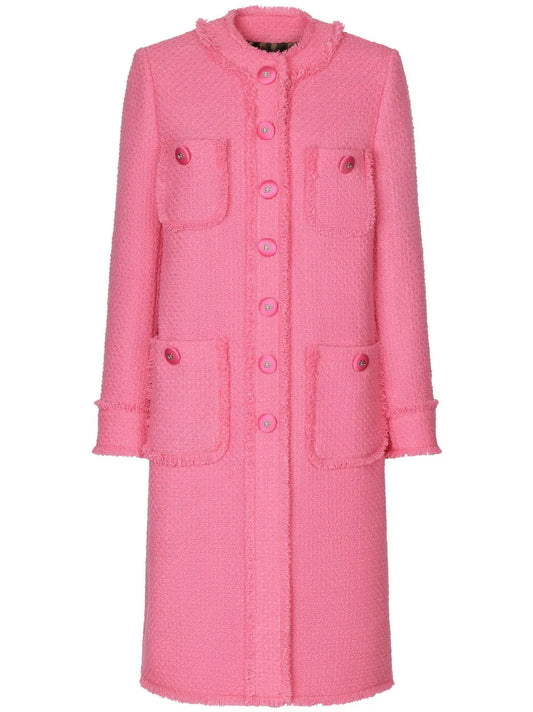 Single-Breasted Tweed Coat