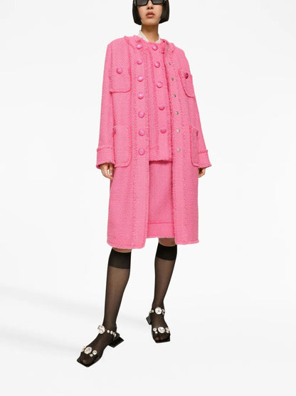 Single-Breasted Tweed Coat