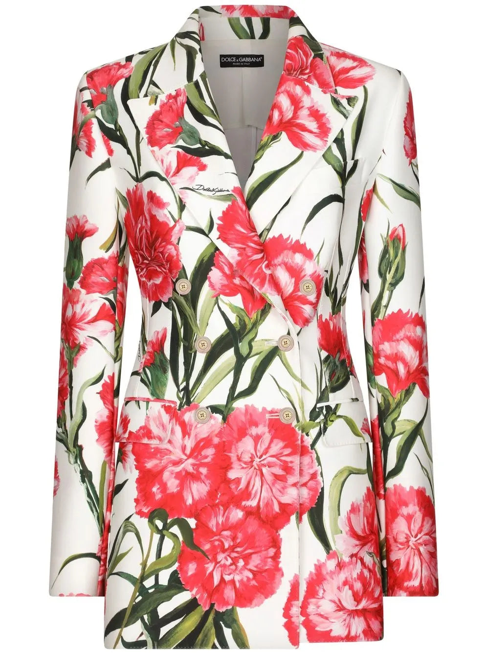 Floral-Print Double-Breasted Blazer