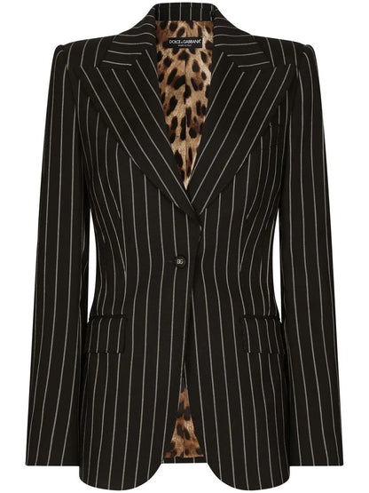 Turlington Pinstripe Single-Breasted Blazer