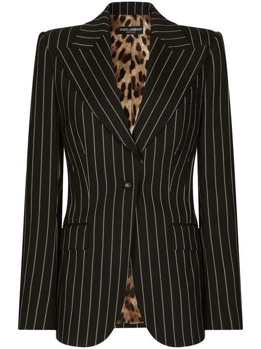 Turlington Pinstripe Single-Breasted Blazer