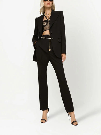 Turlington Gabardine Single-Breasted Blazer