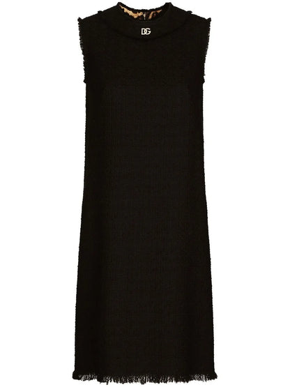 Dg-Logo Tweed Midi Dress