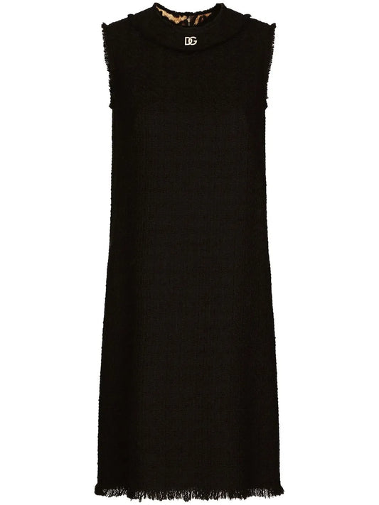 Dg-Logo Tweed Midi Dress