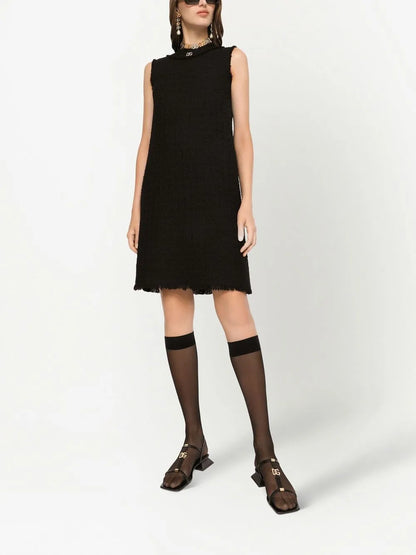Dg-Logo Tweed Midi Dress