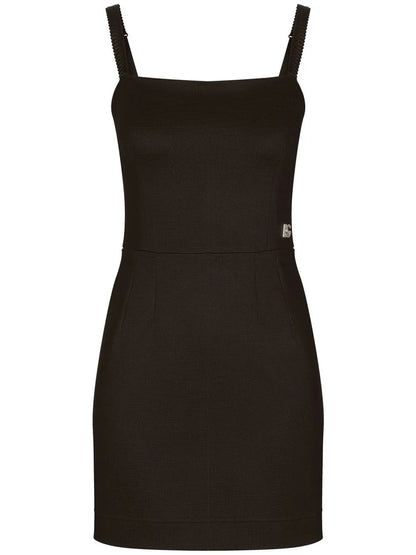 Logo Plaque Sleeveless Mini Dress