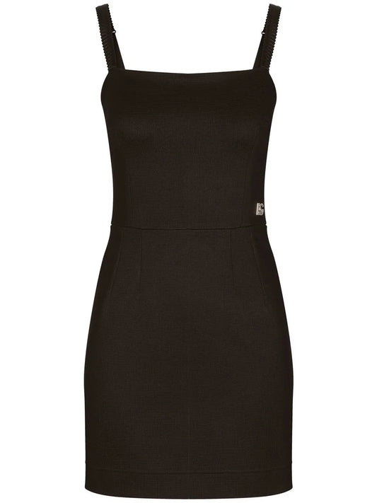 Logo Plaque Sleeveless Mini Dress
