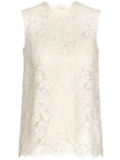 Floral-Lace Sleeveless Top