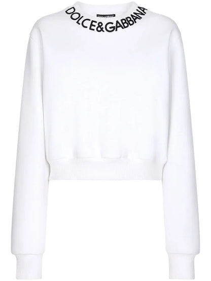 Logo-Embroidered Cropped Sweatshirt