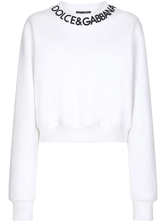 Logo-Embroidered Cropped Sweatshirt
