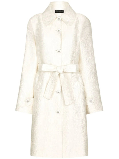 Single-Breasted Brocade Coat