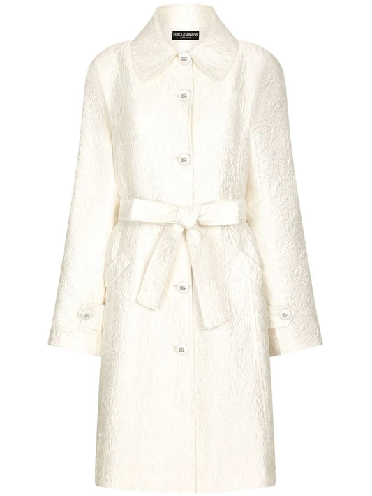 Single-Breasted Brocade Coat