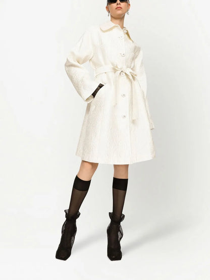 Single-Breasted Brocade Coat