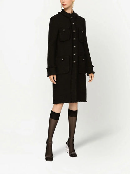 Single-Breasted Tweed Coat