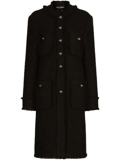 Single-Breasted Tweed Coat