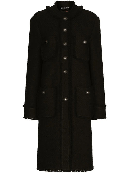 Single-Breasted Tweed Coat