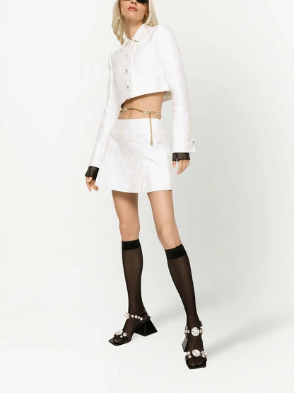 Dg-Logo Jacquard Cropped Jacket