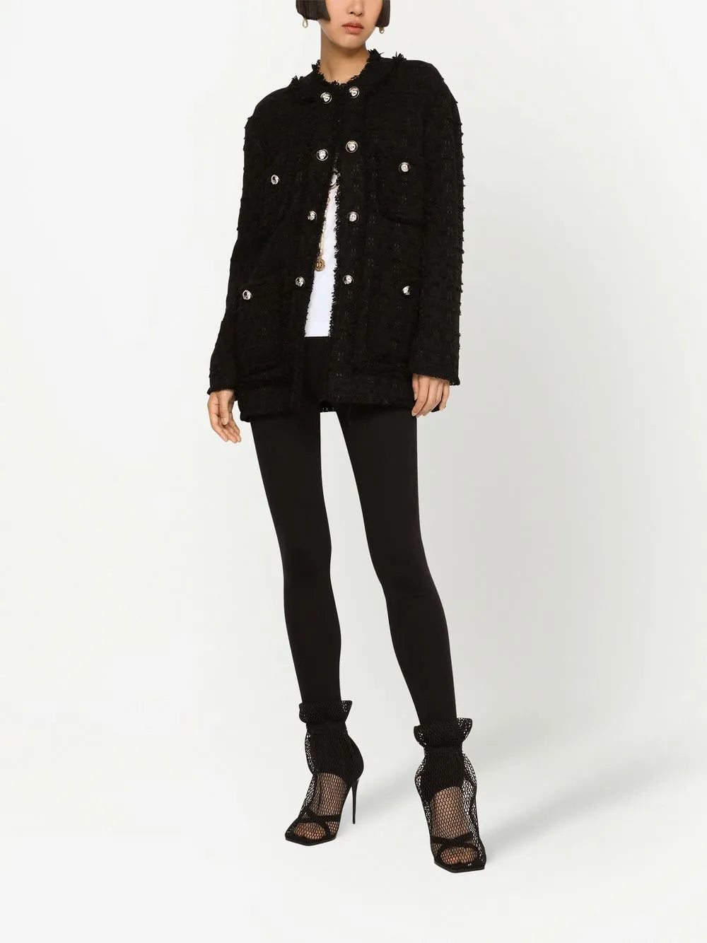 Rush-Stitch Single-Breasted Jacket