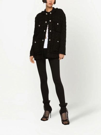 Rush-Stitch Single-Breasted Jacket