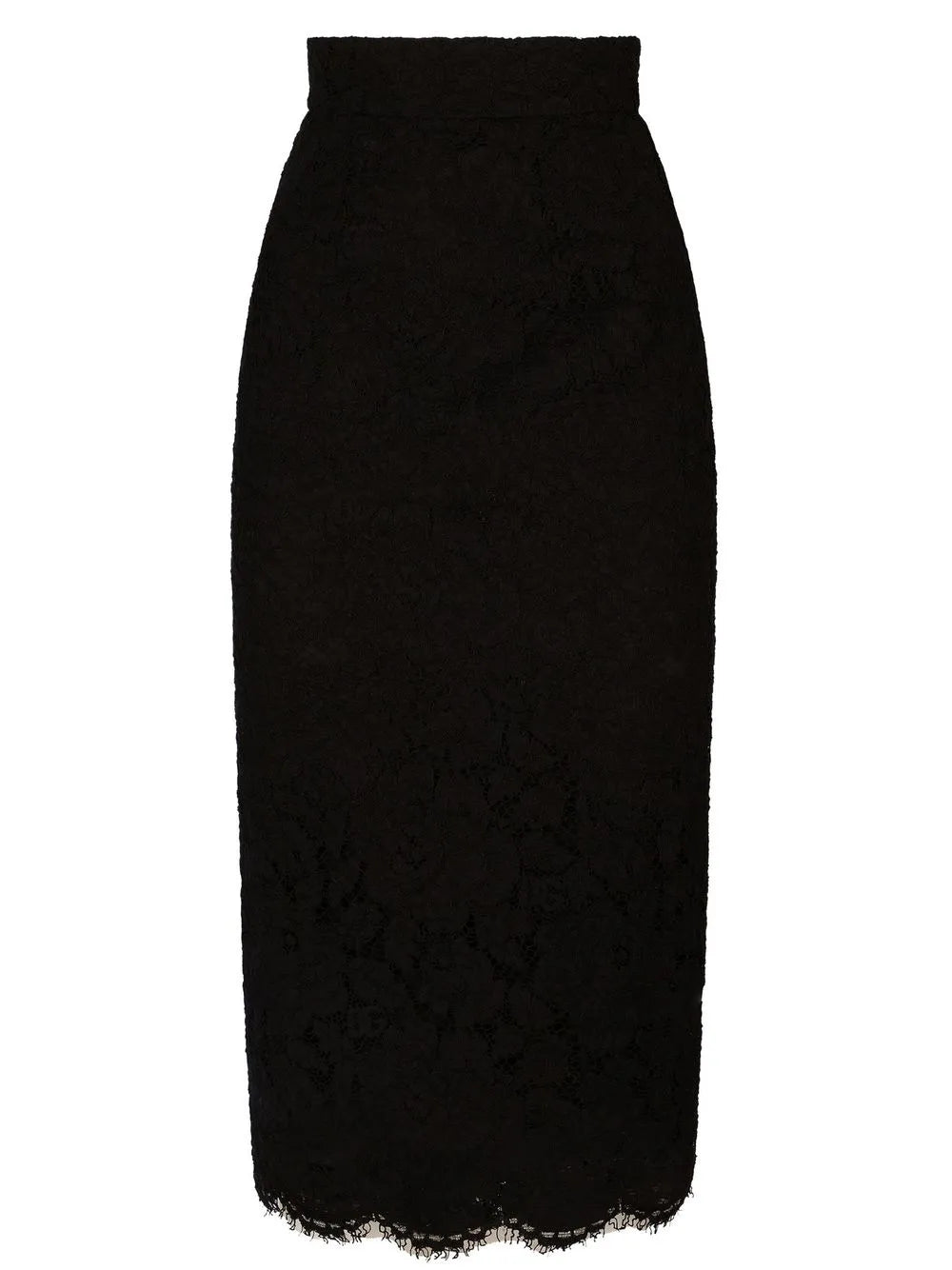 Floral-Lace Midi Skirt