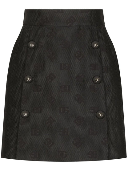 Dg-Logo Jacquard Miniskirt