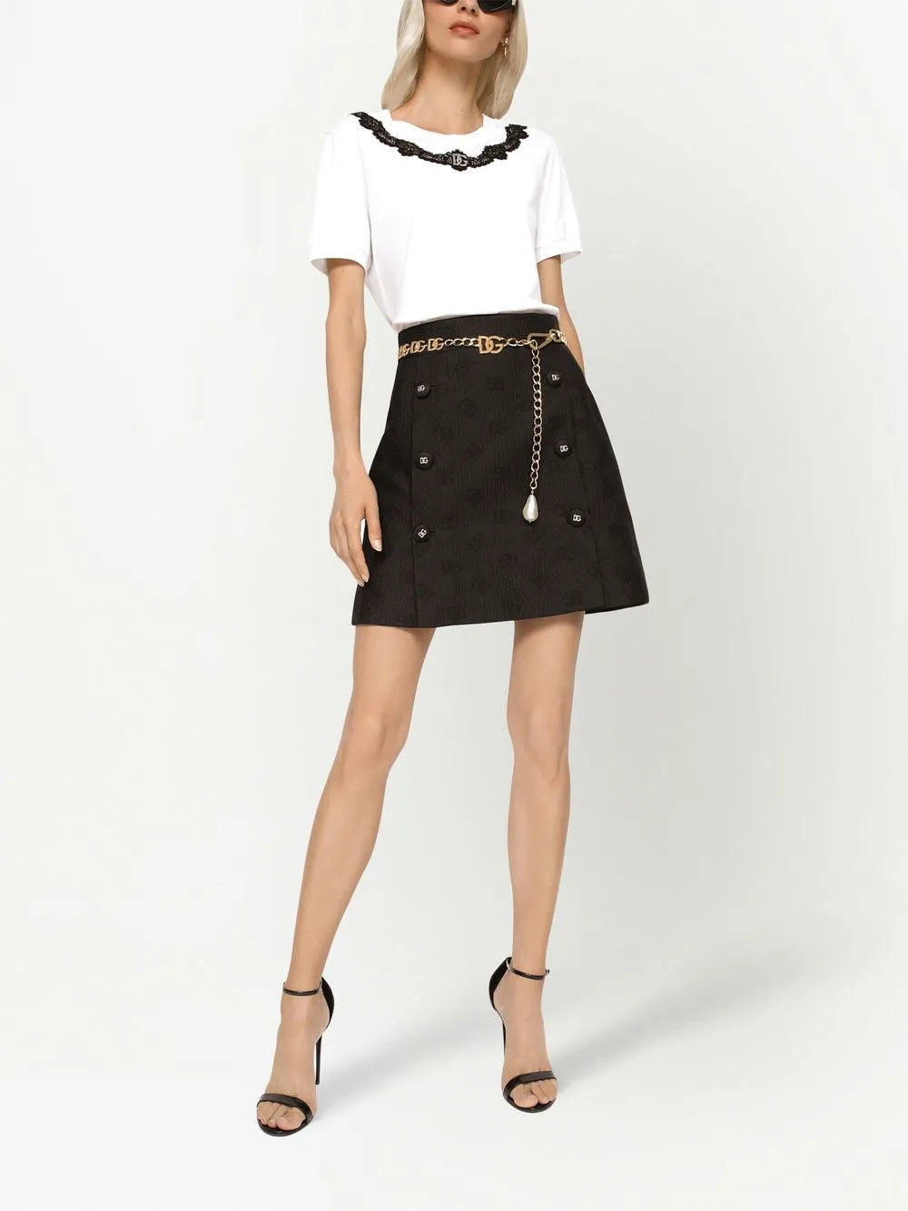 Dg-Logo Jacquard Miniskirt