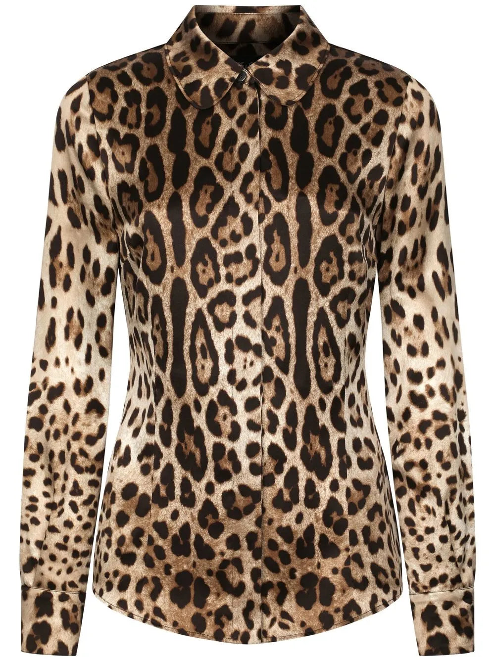 Leopard-Print Silk Shirt