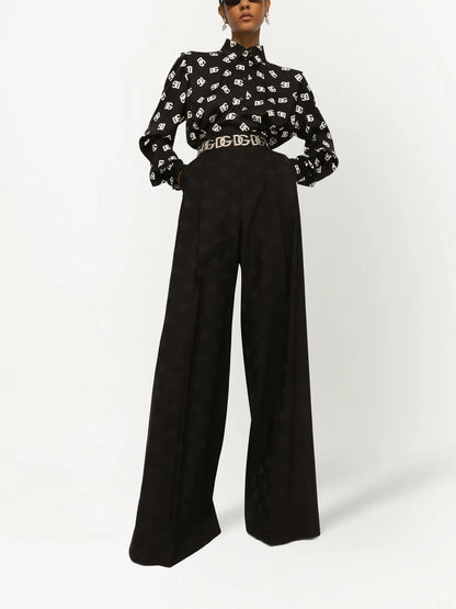 Dg-Logo Stretch-Silk Shirt