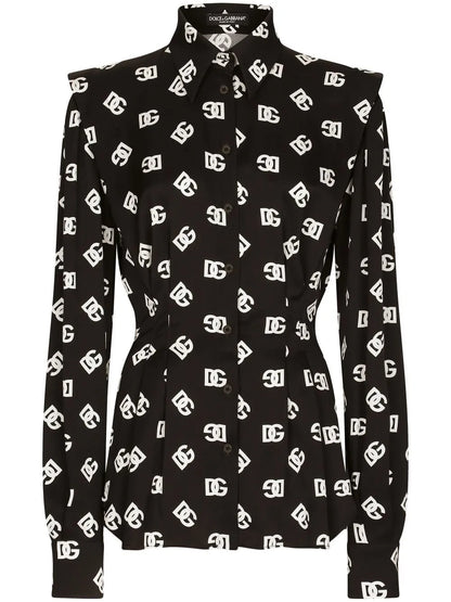 Dg-Logo Stretch-Silk Shirt