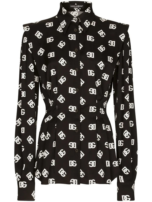 Dg-Logo Stretch-Silk Shirt