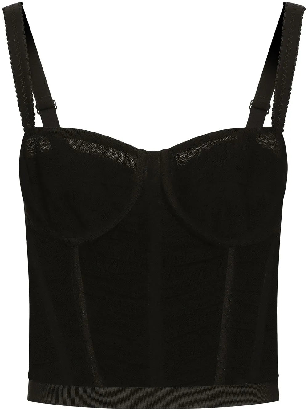 Draped Tulle Corset Top