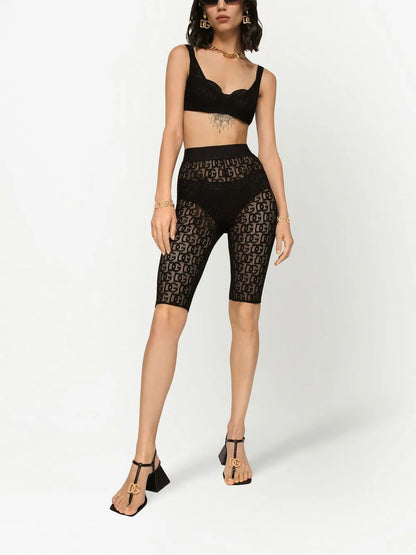 Dg-Logo Jacquard Tulle Bralette