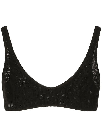 Dg-Logo Jacquard Tulle Bralette