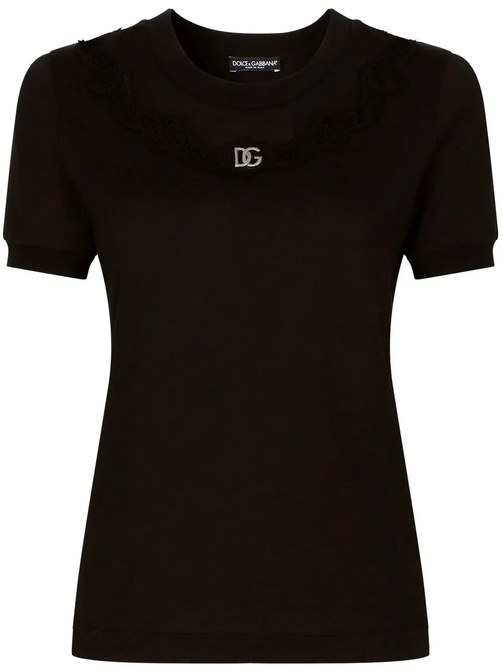 Dg-Logo Lace-Trim T-Shirt
