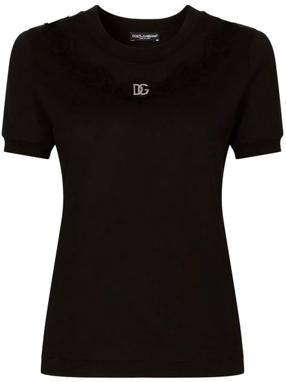 Dg-Logo Lace-Trim T-Shirt