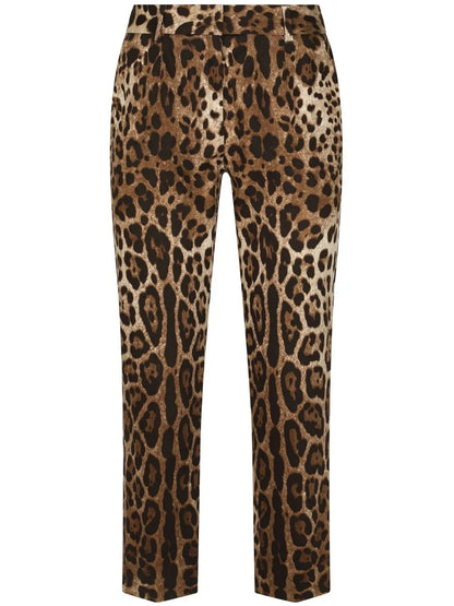 Leopard-Print Tailored Trousers