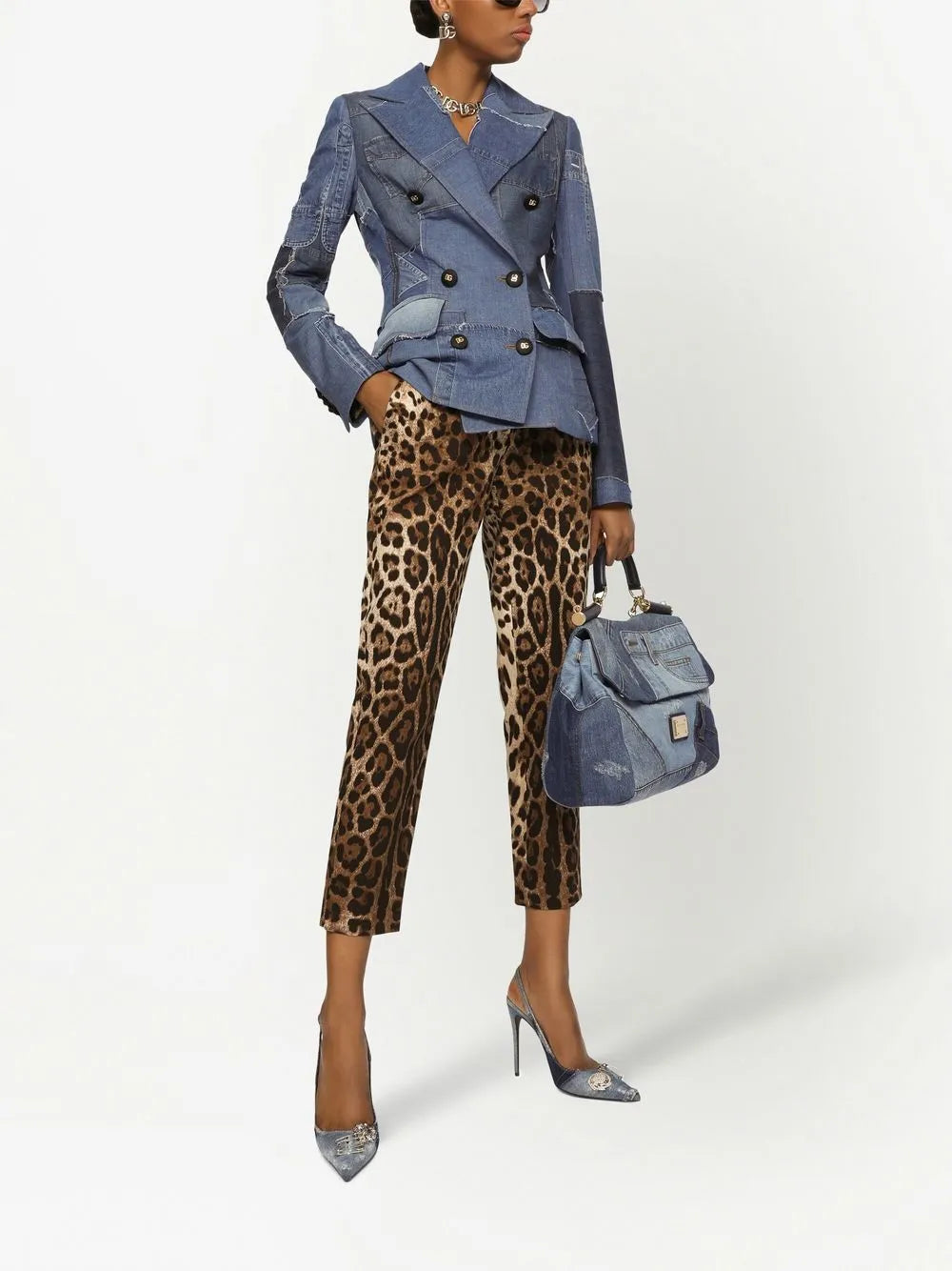 Leopard-Print Tailored Trousers