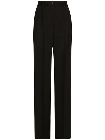 Gabardine Wide-Leg Trousers