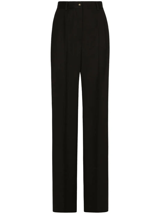 Gabardine Wide-Leg Trousers
