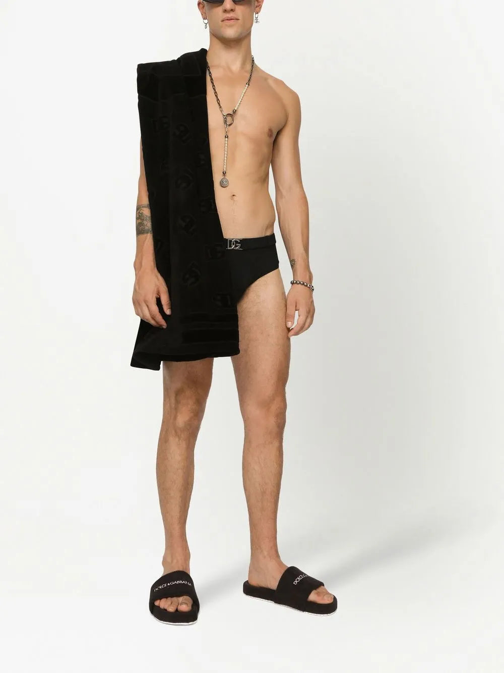 Dg Monogram Jacquard Beach Towel