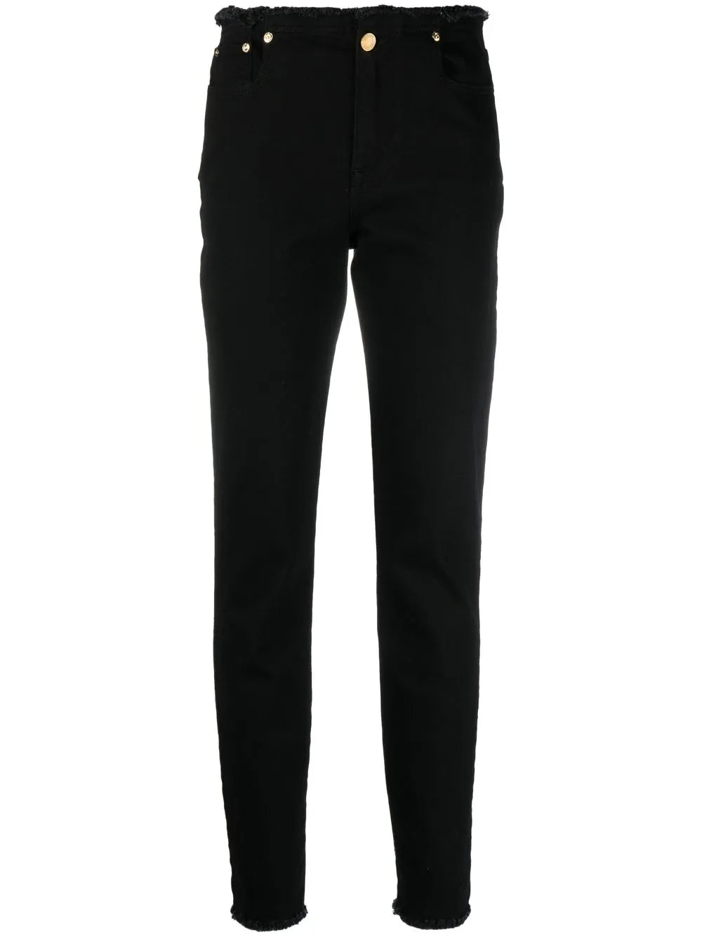 Comfort Frayed-Hem Skinny Jeans