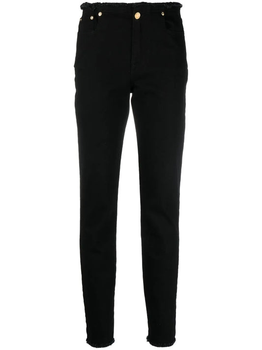 Comfort Frayed-Hem Skinny Jeans